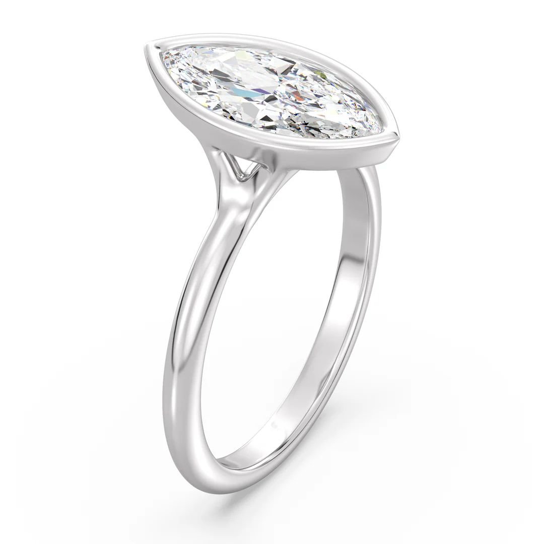 Bezel Marquise Solitaire Ring - Image 6