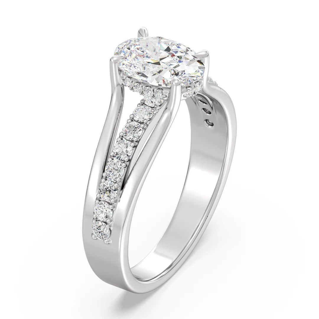 Oval Halo Engagement Ring - Image 8