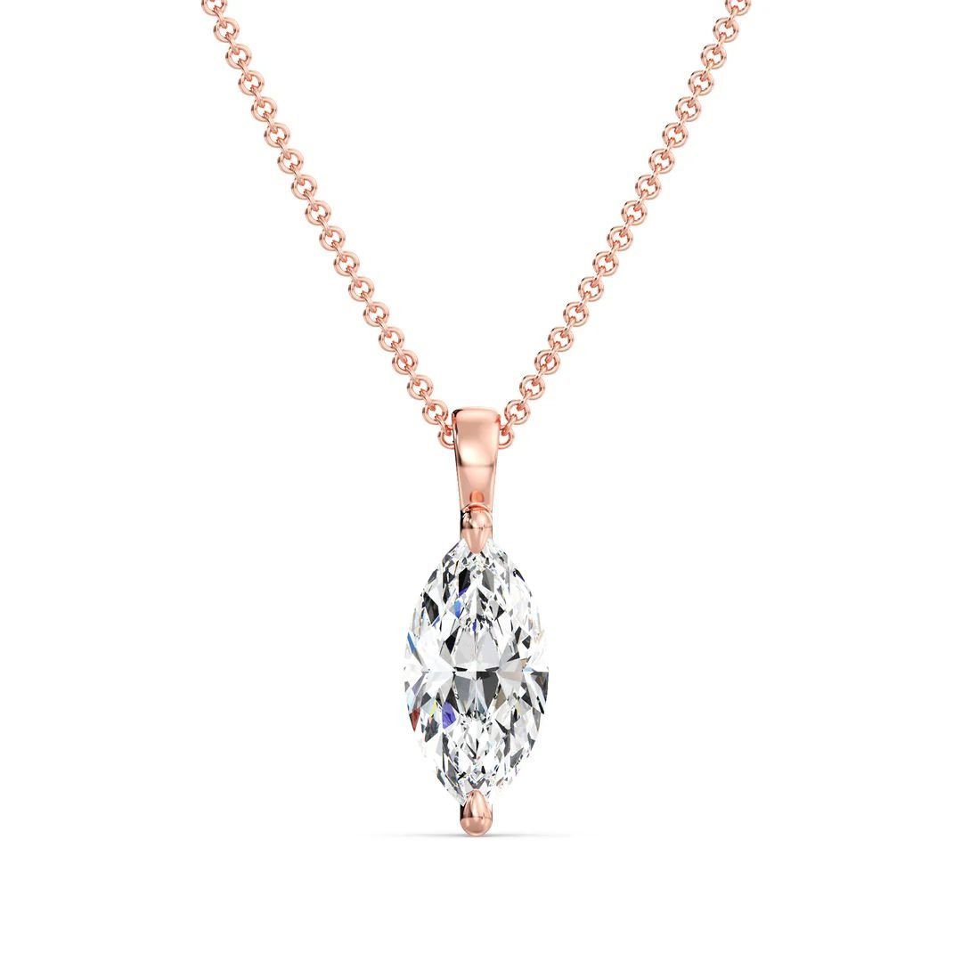 Marquise-Cut Solitaire Pendant - Image 4