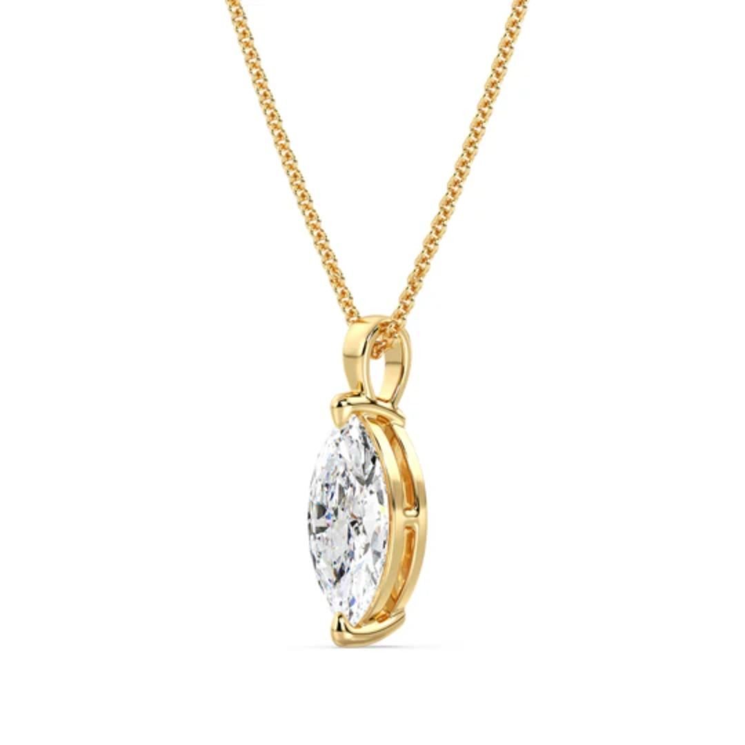 Marquise-Cut Solitaire Pendant - Image 3