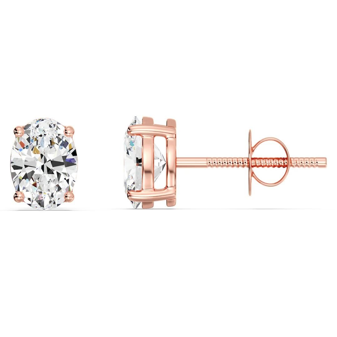 Oval Cut Lab Grown Diamond Stud Earrings (0.20–4.00 CTTW) - Image 6