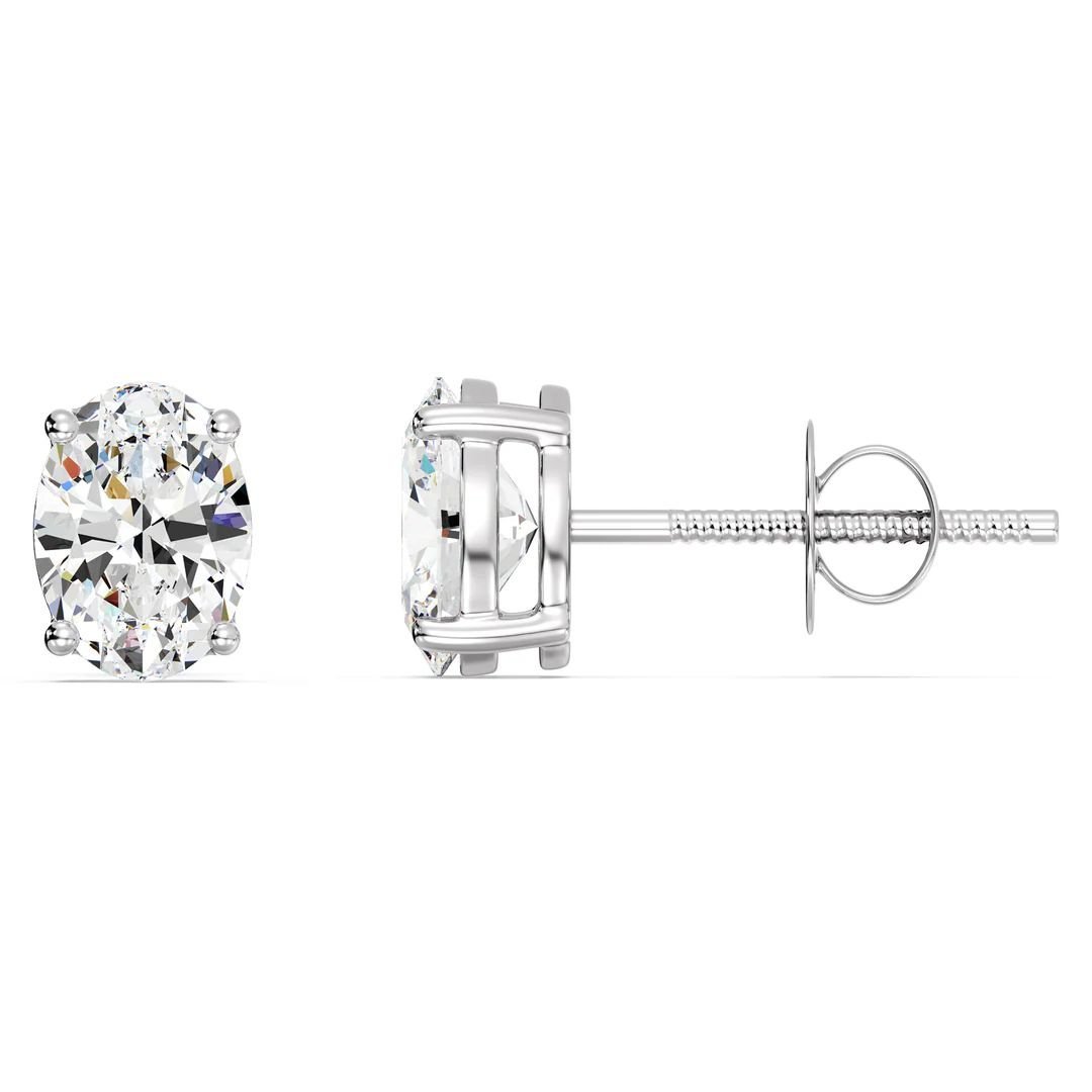 Oval Cut Lab Grown Diamond Stud Earrings (0.20–4.00 CTTW) - Image 9