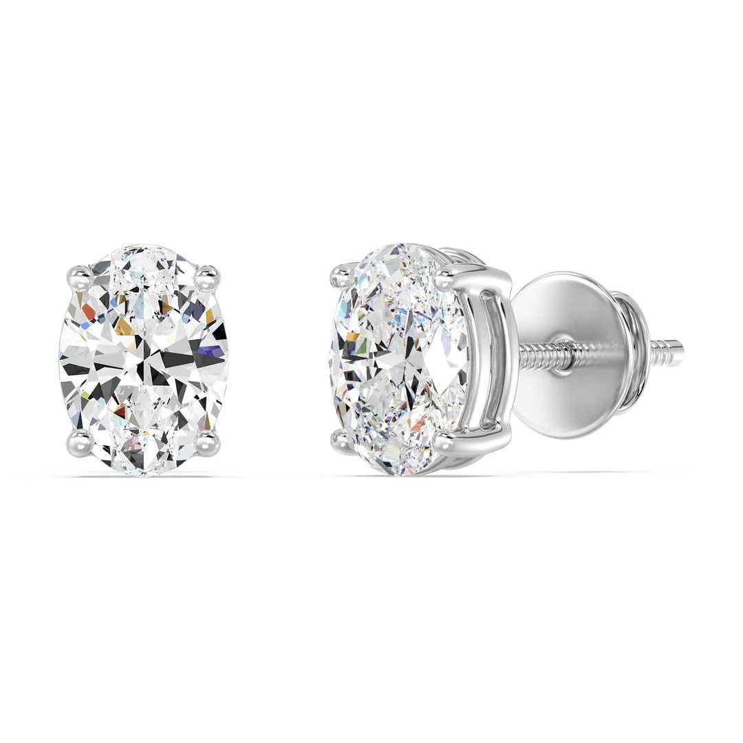 Oval Cut Lab Grown Diamond Stud Earrings (0.20–4.00 CTTW) - Image 7