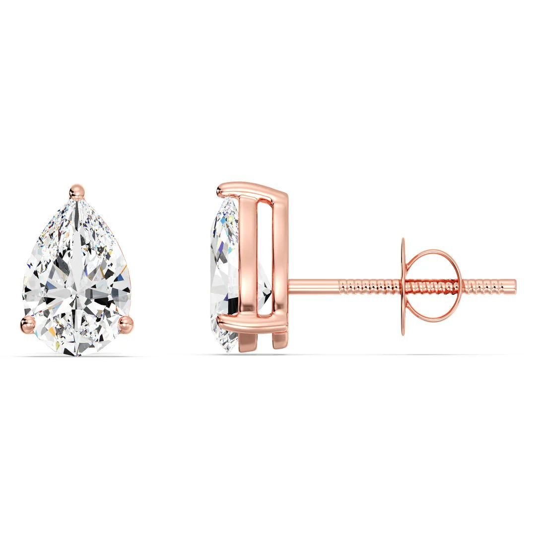 Pear Cut Lab Grown Diamond Stud Earrings (0.20–4.00 CTTW) - Image 5