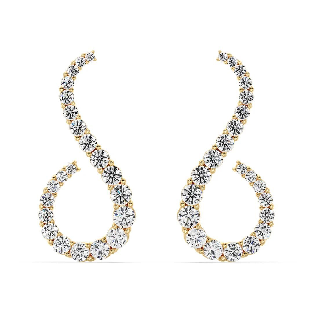 S Curve Stud Earrings - Image 3