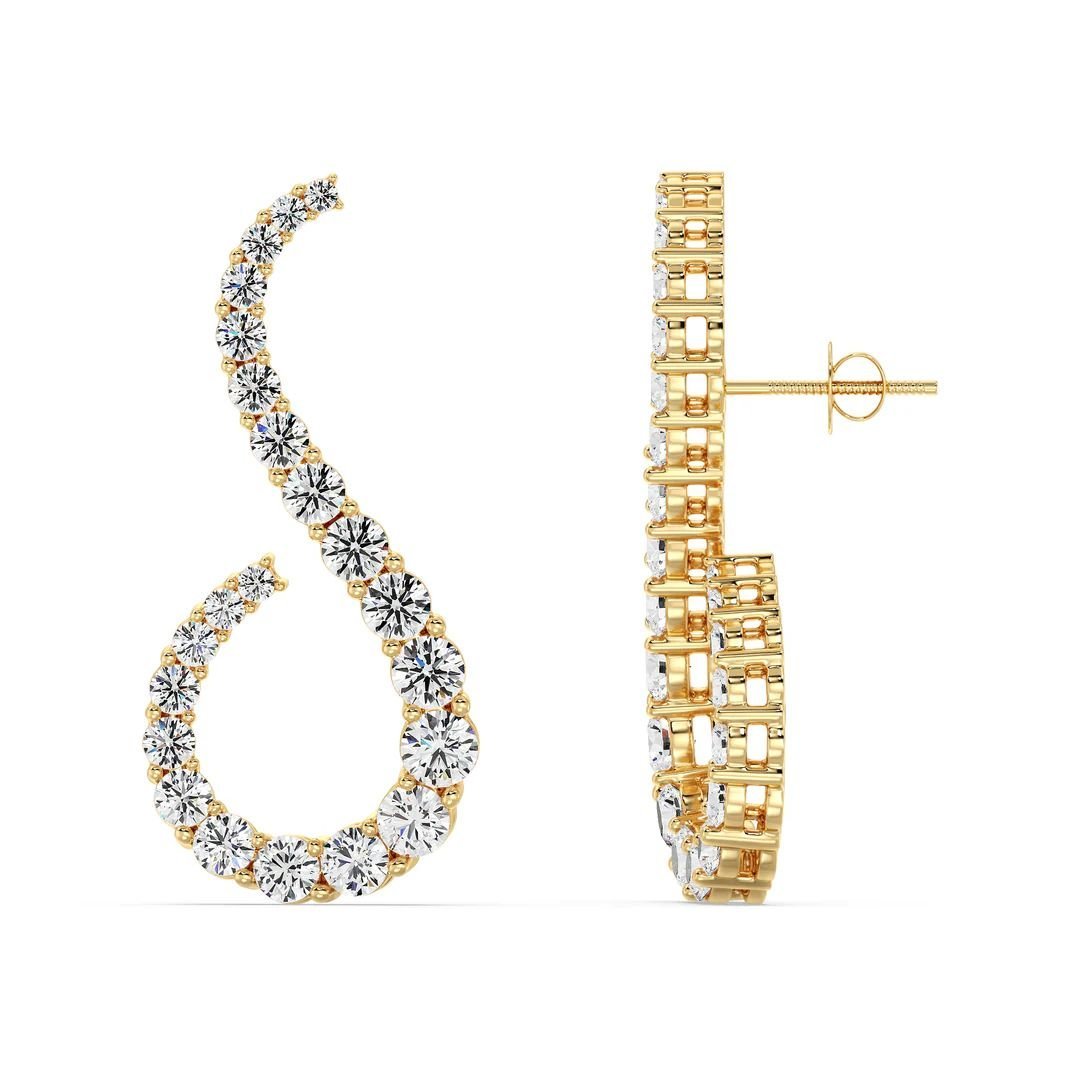 S Curve Stud Earrings - Image 2