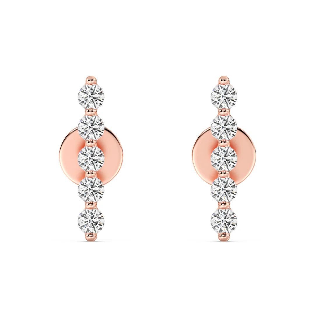 Lab Grown Diamond Long Bar Stud Earrings - Image 5