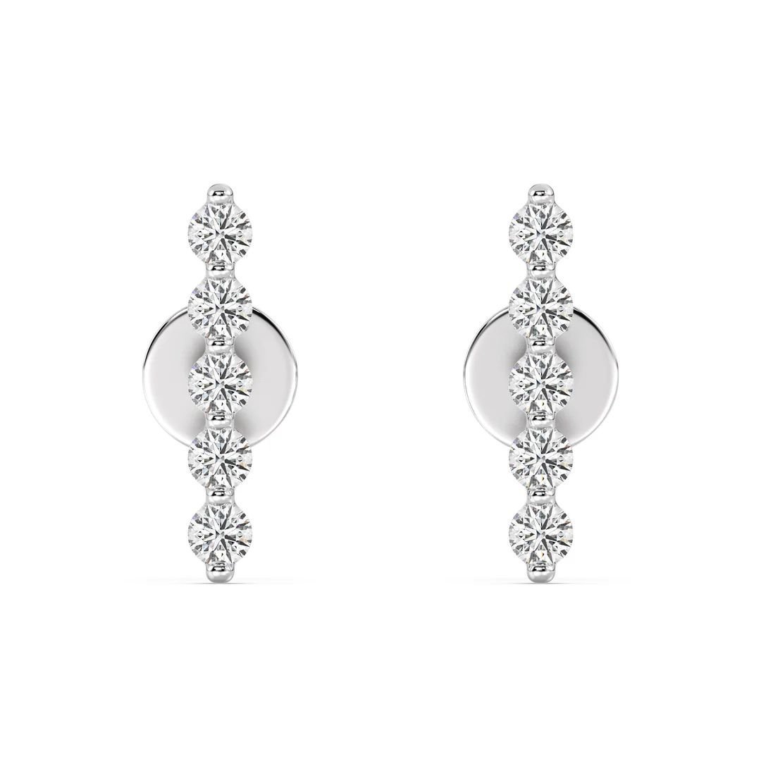 Lab Grown Diamond Long Bar Stud Earrings - Image 8