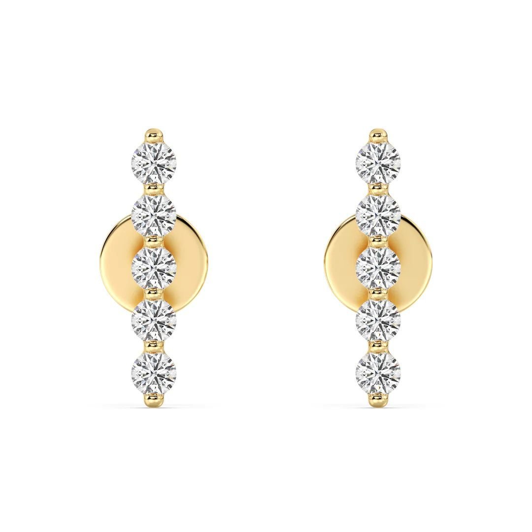 Lab Grown Diamond Long Bar Stud Earrings - Image 2