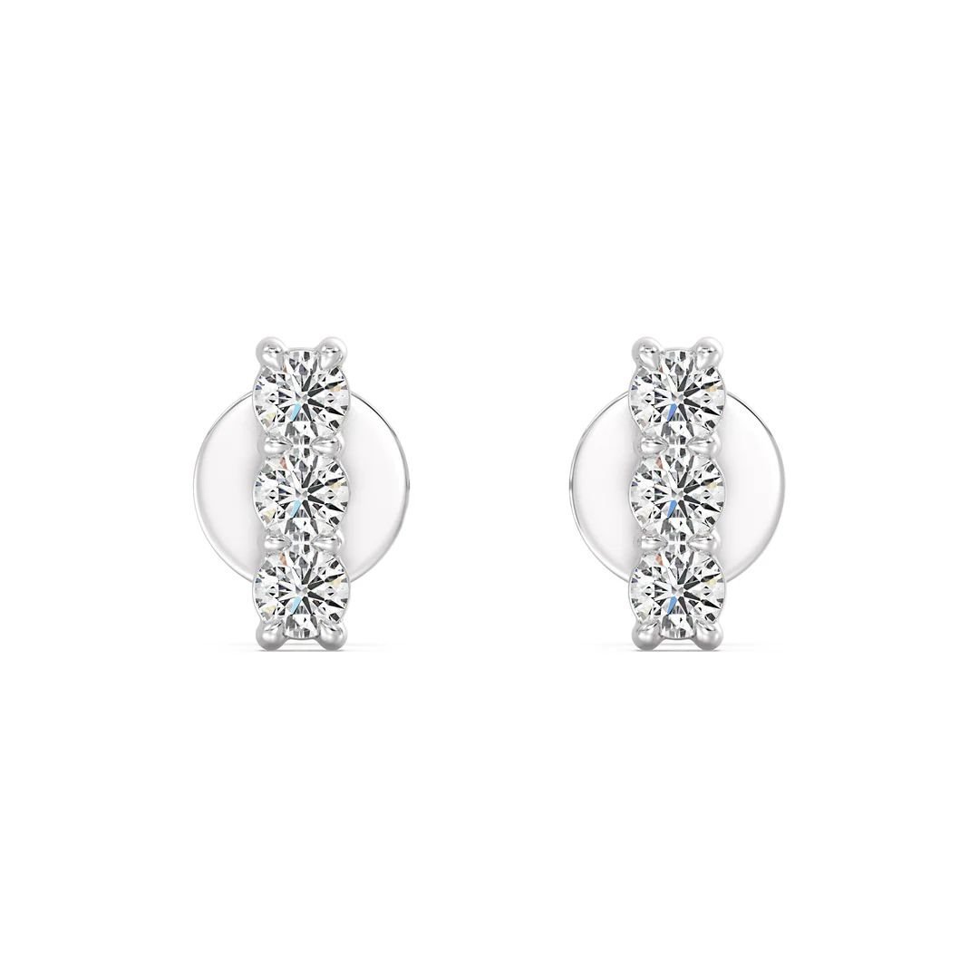 Lab Grown Diamond Bar Stud Earrings - Image 8