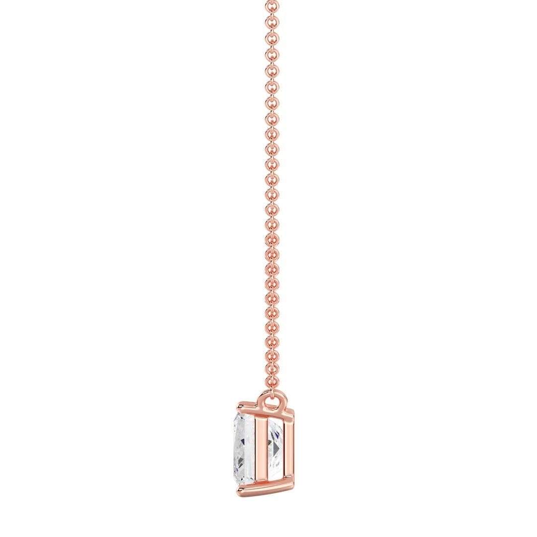 Princess Cut Solitaire Pendant Necklace - Image 11