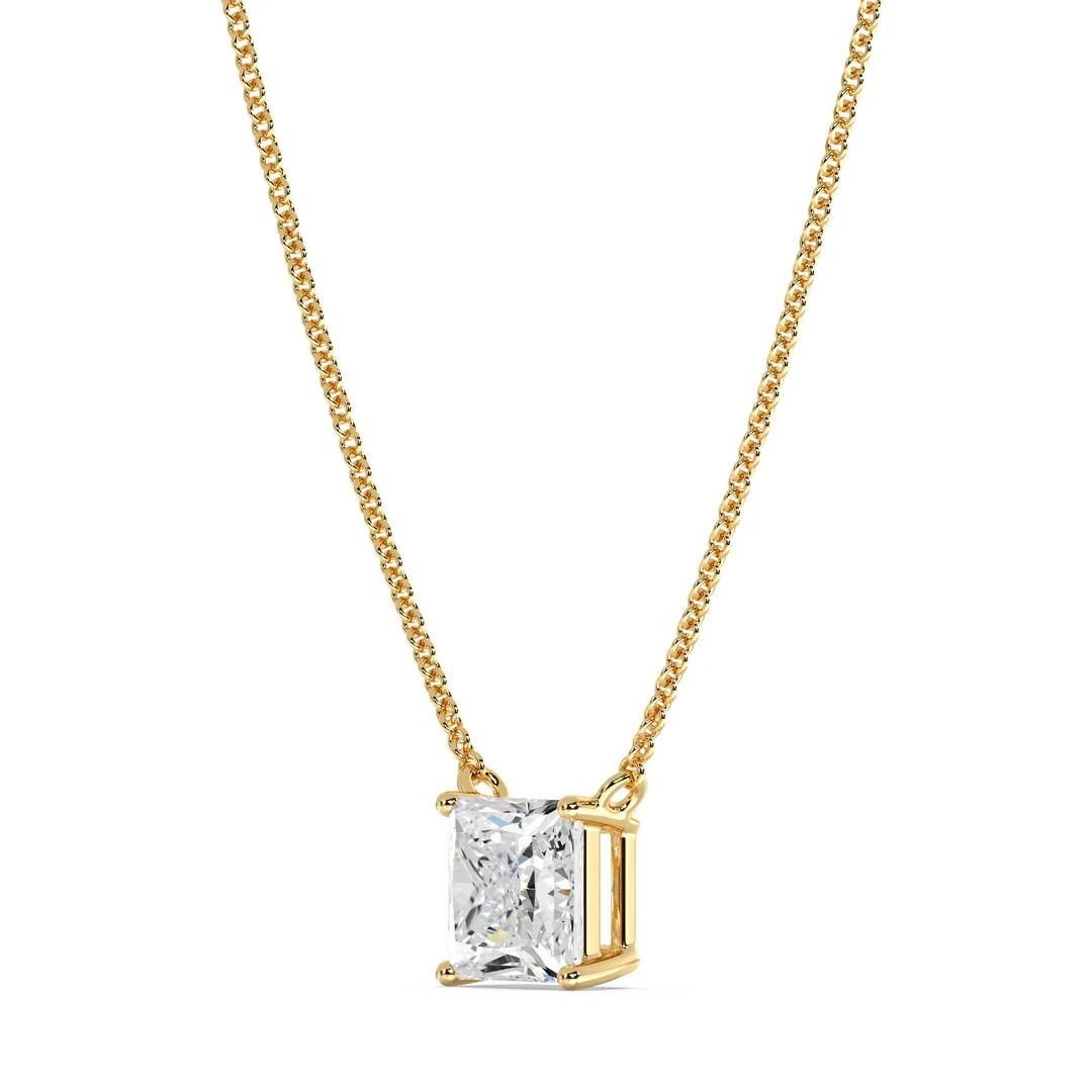 Princess Cut Solitaire Pendant Necklace - Image 2