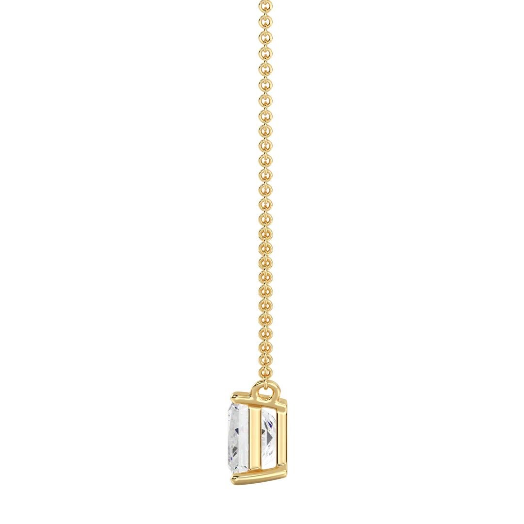 Princess Cut Solitaire Pendant Necklace - Image 3