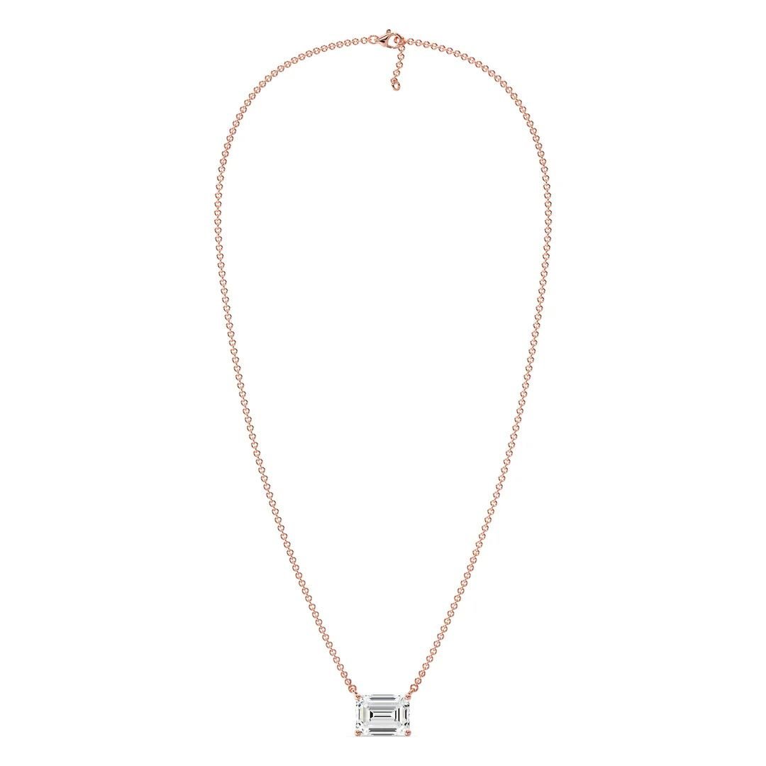 Emerald Solitaire Pendant Necklace - Image 12