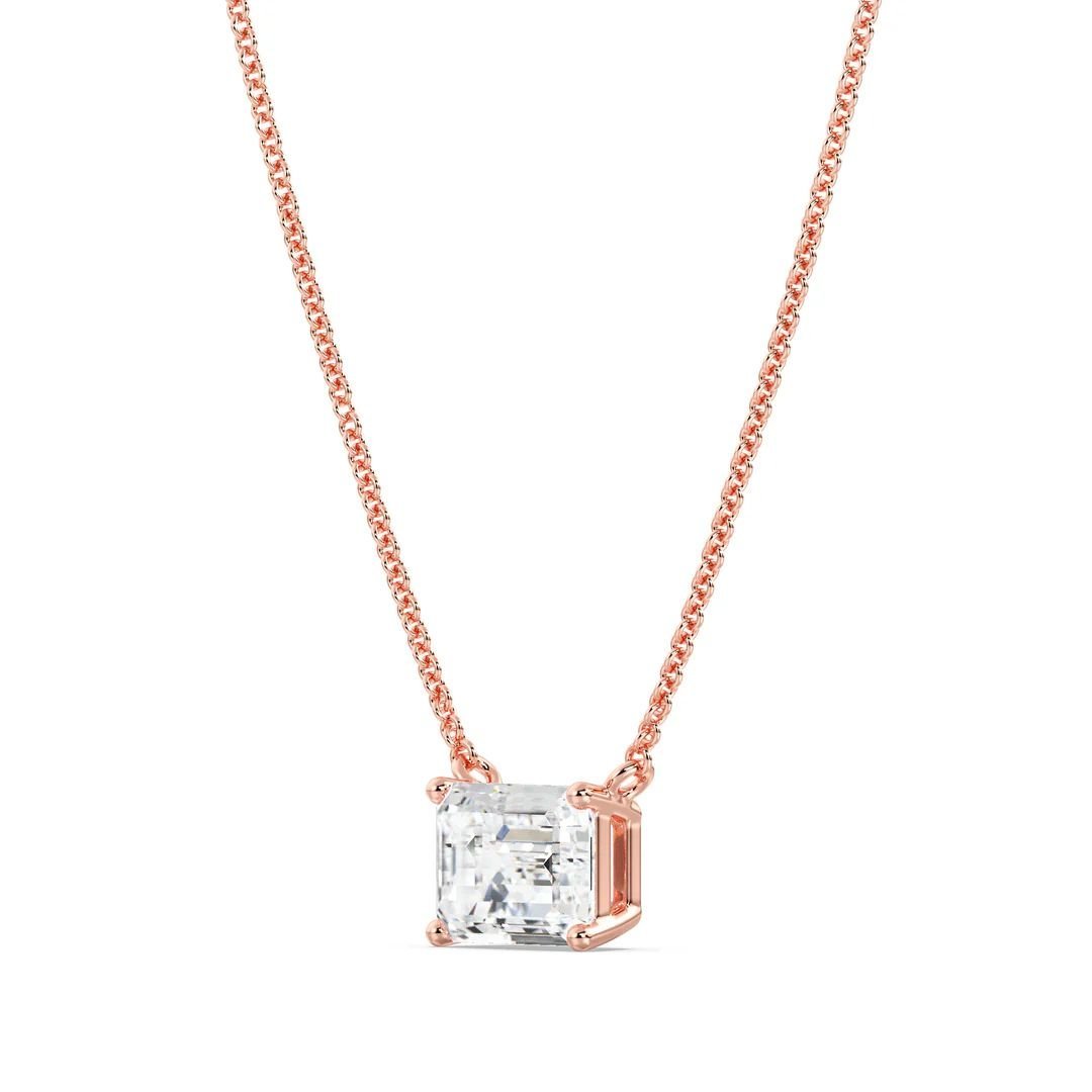 Emerald Solitaire Pendant Necklace - Image 10