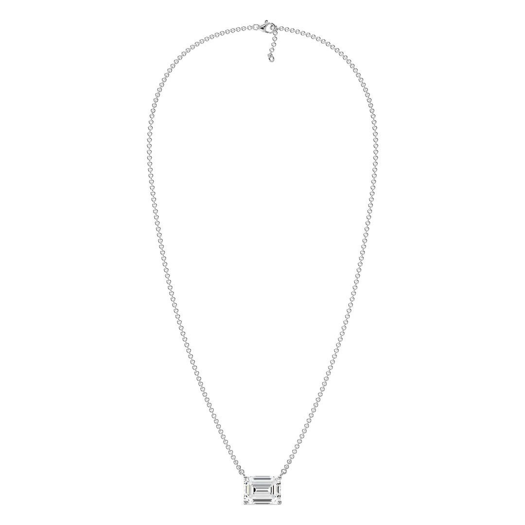Emerald Solitaire Pendant Necklace - Image 8