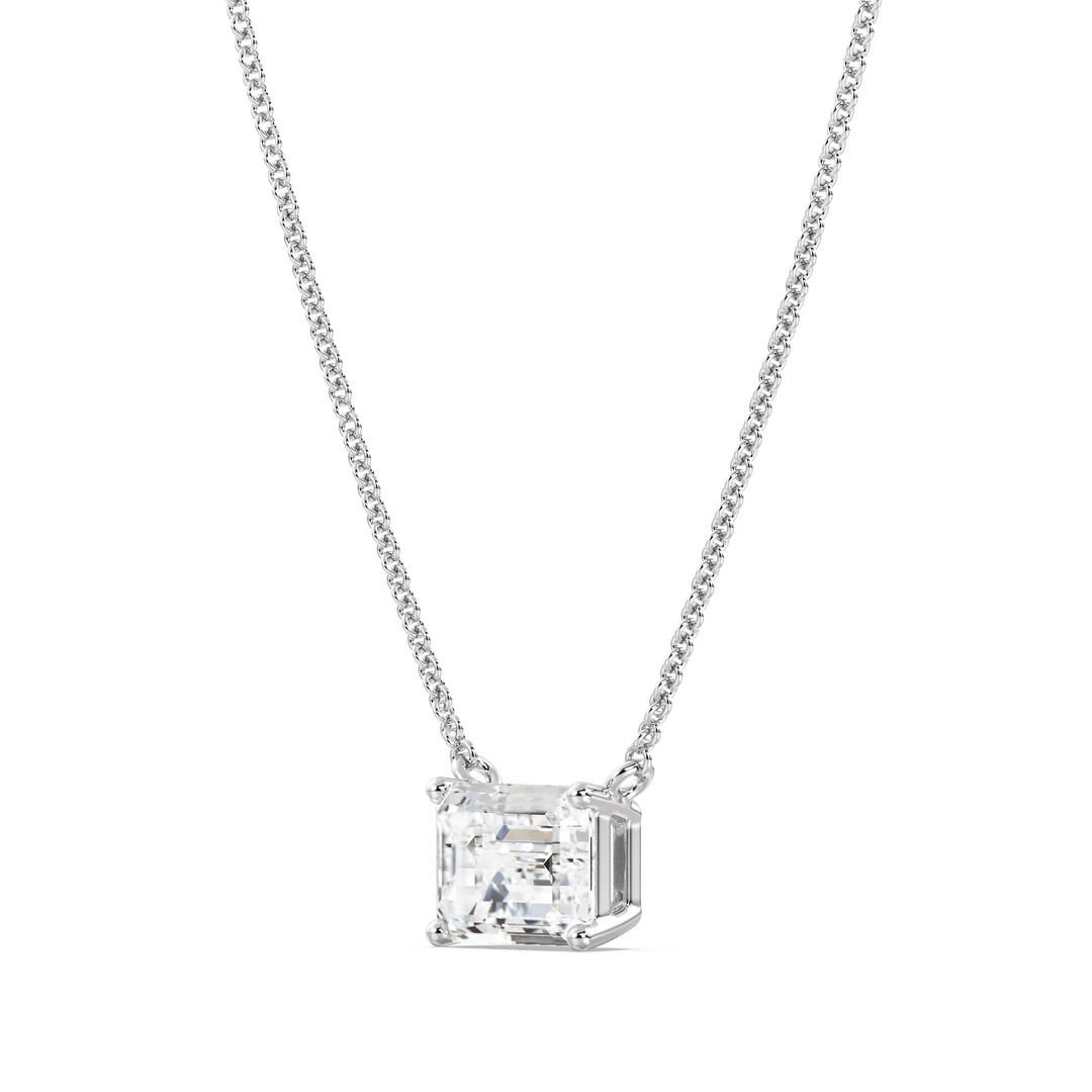 Emerald Solitaire Pendant Necklace - Image 6