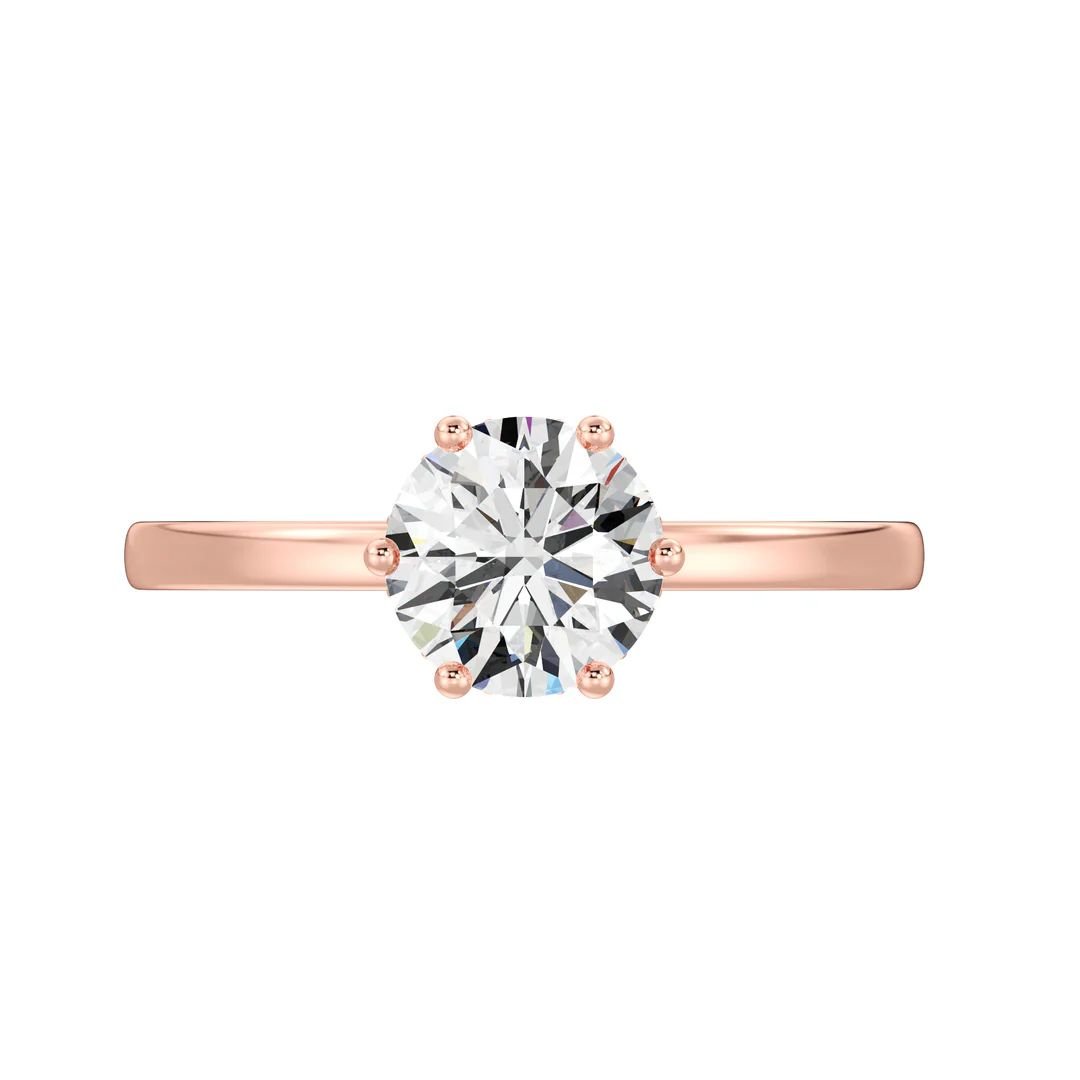 1 Carat Round Solitaire Ring with Hidden Halo - Image 7