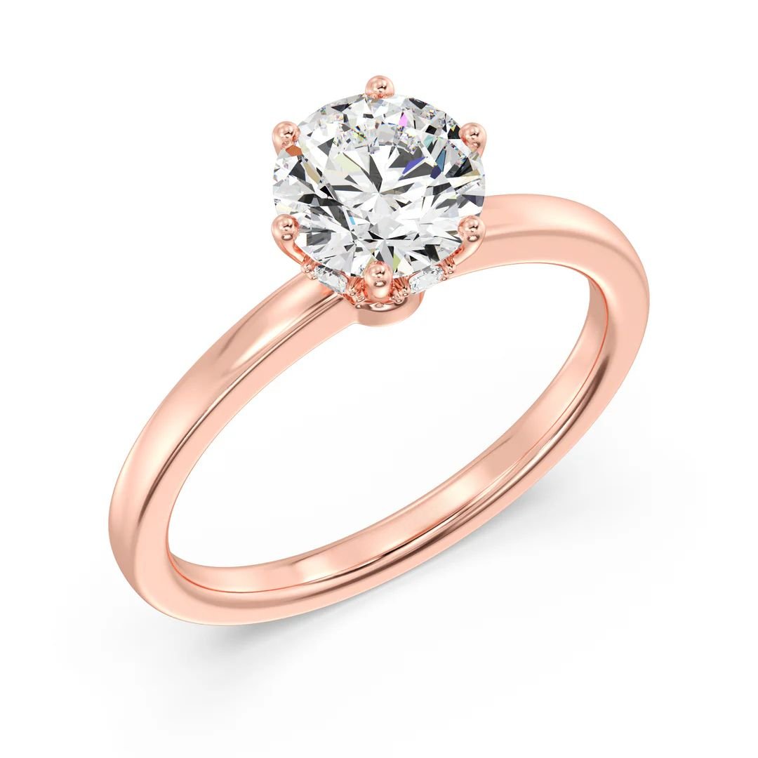 1 Carat Round Solitaire Ring with Hidden Halo - Image 10