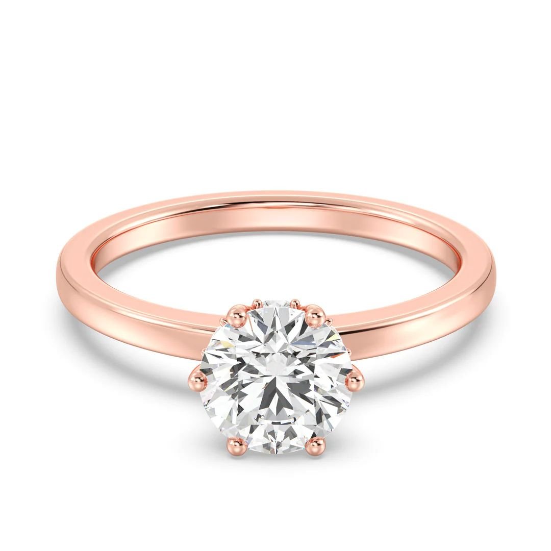 1 Carat Round Solitaire Ring with Hidden Halo - Image 6