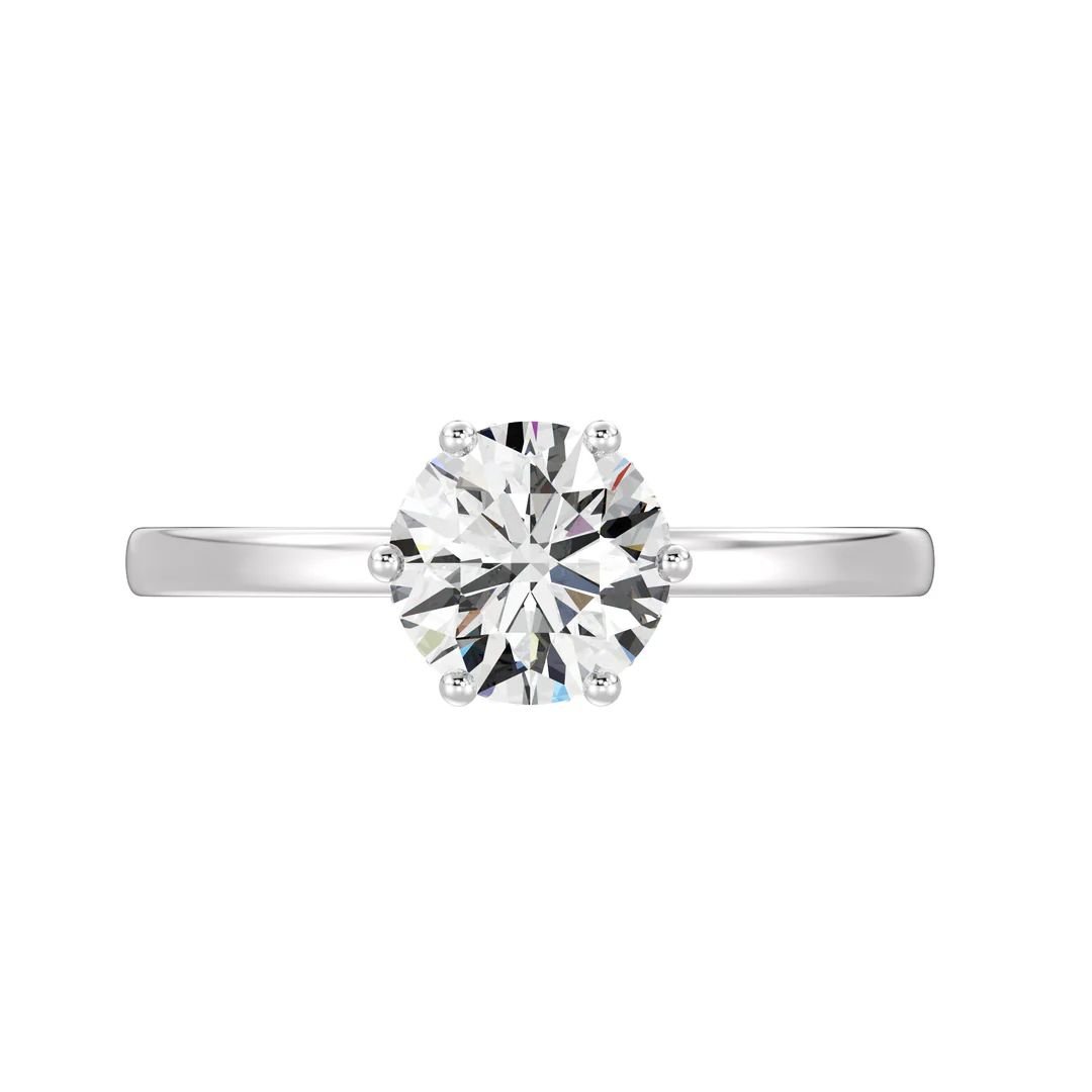 1 Carat Round Solitaire Ring with Hidden Halo - Image 12