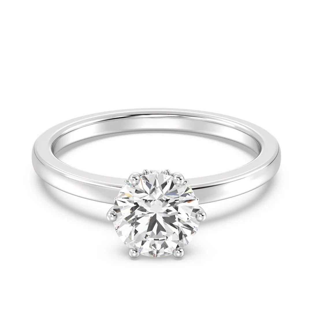 1 Carat Round Solitaire Ring with Hidden Halo - Image 11