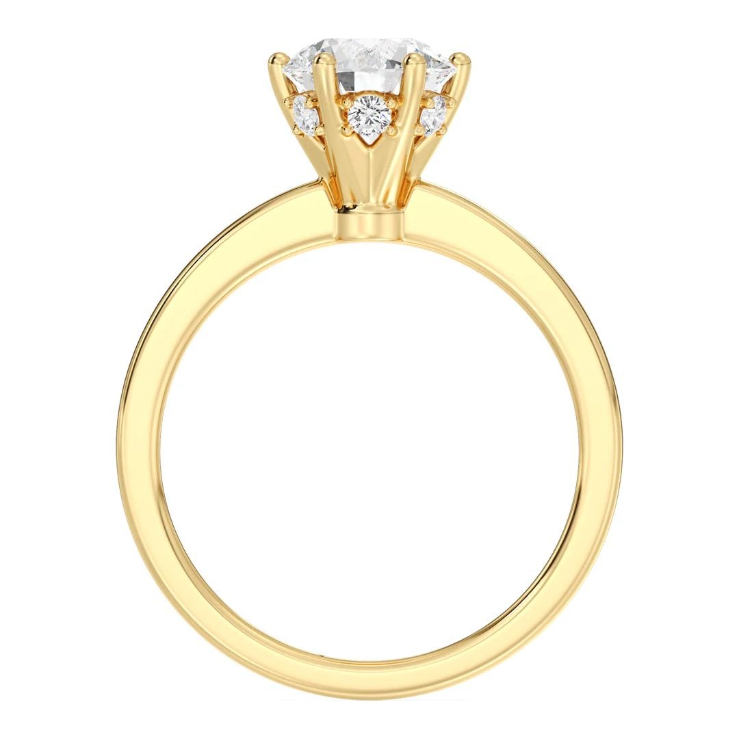 1 Carat Round Solitaire Ring with Hidden Halo - Image 5