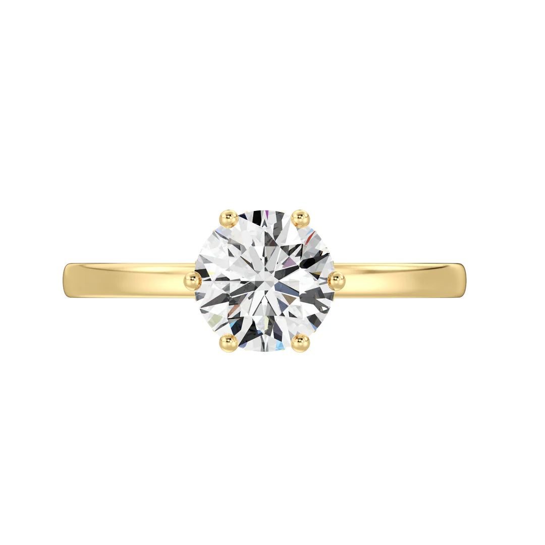 1 Carat Round Solitaire Ring with Hidden Halo - Image 4