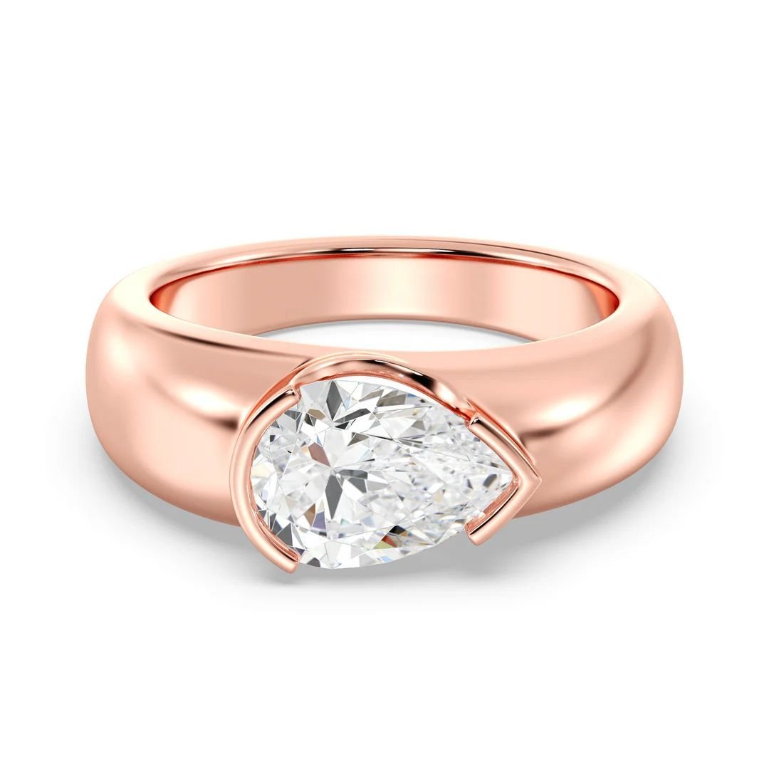 Pear Solitaire Ring - Image 11