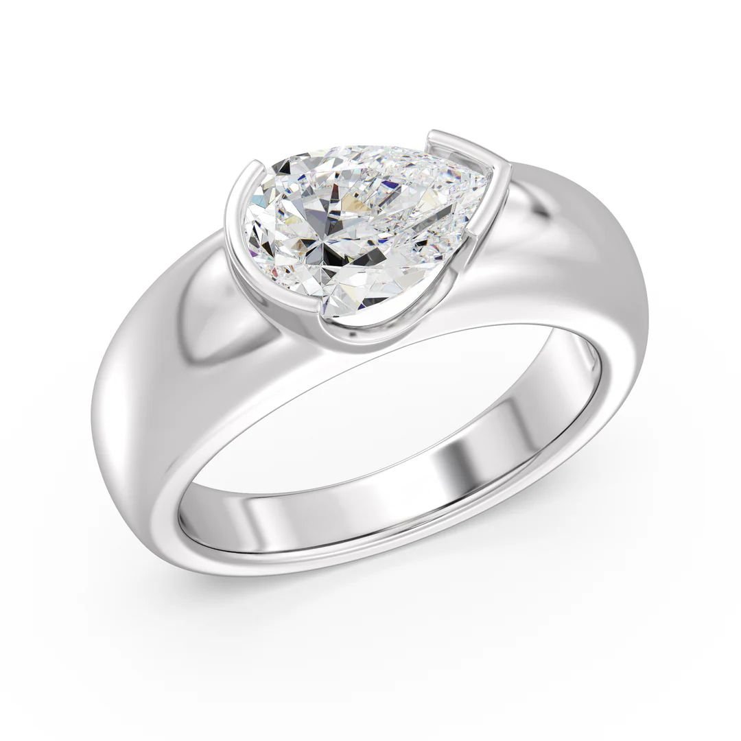 Pear Solitaire Ring - Image 7