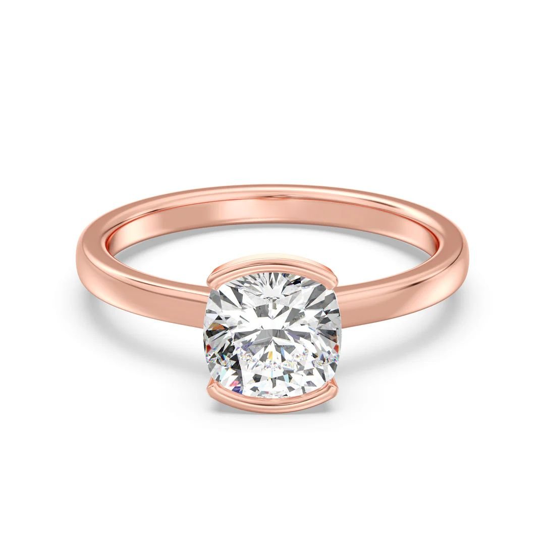 Cushion Solitaire Ring - Image 9