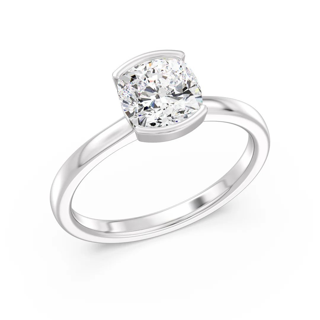 Cushion Solitaire Ring - Image 6