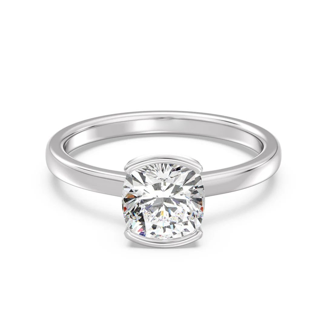 Cushion Solitaire Ring - Image 5