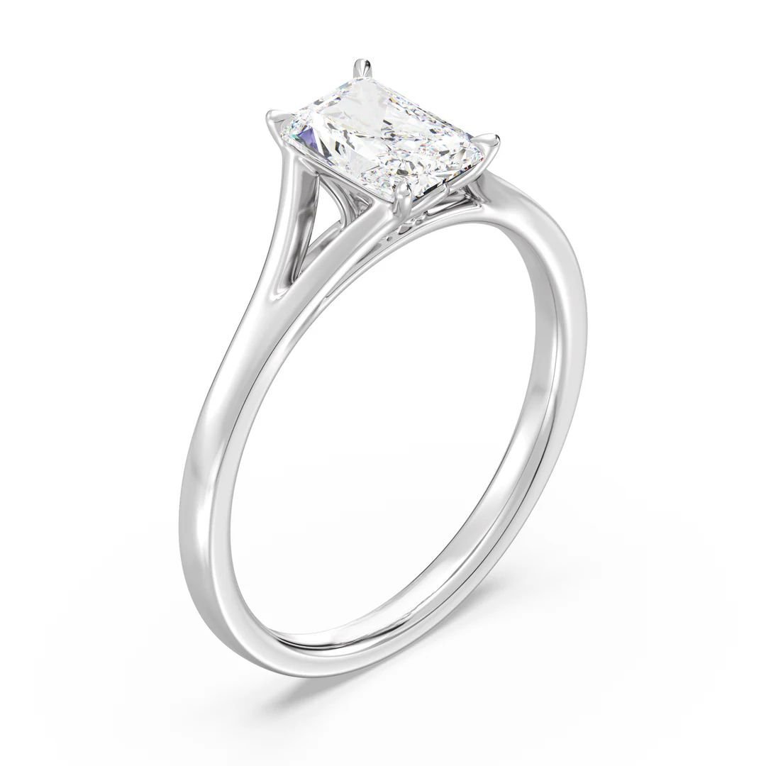 Radiant Split Shank Solitaire Ring - Image 7