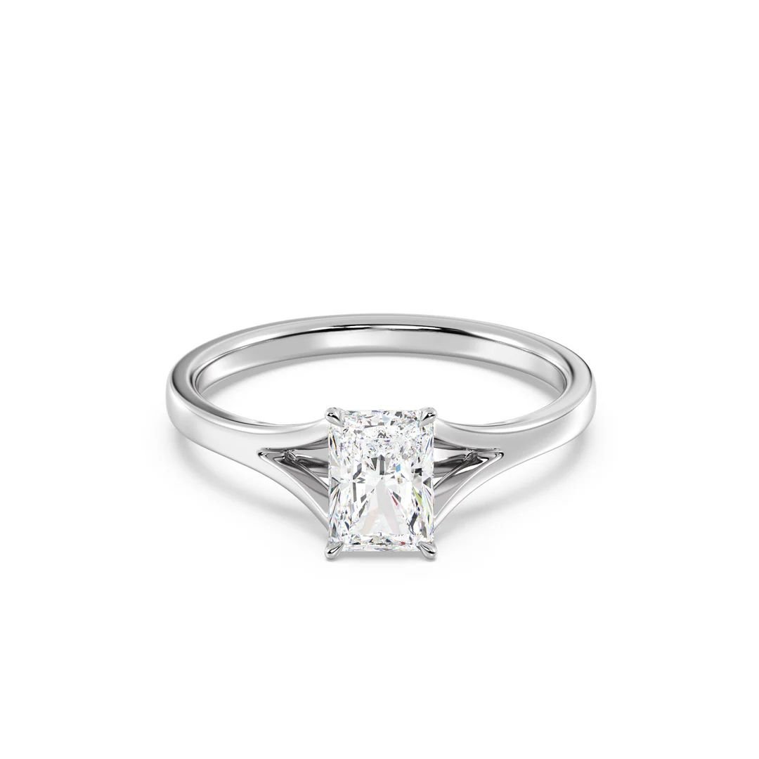 Radiant Split Shank Solitaire Ring - Image 6