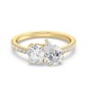 Pear & Cushion Two-Stone Toi et Moi Ring