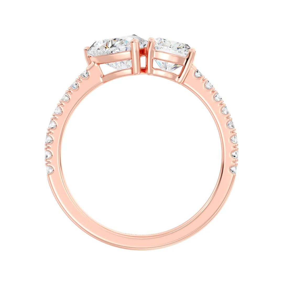 Heart & Cushion Two-Stone Toi et Moi Ring - Image 13