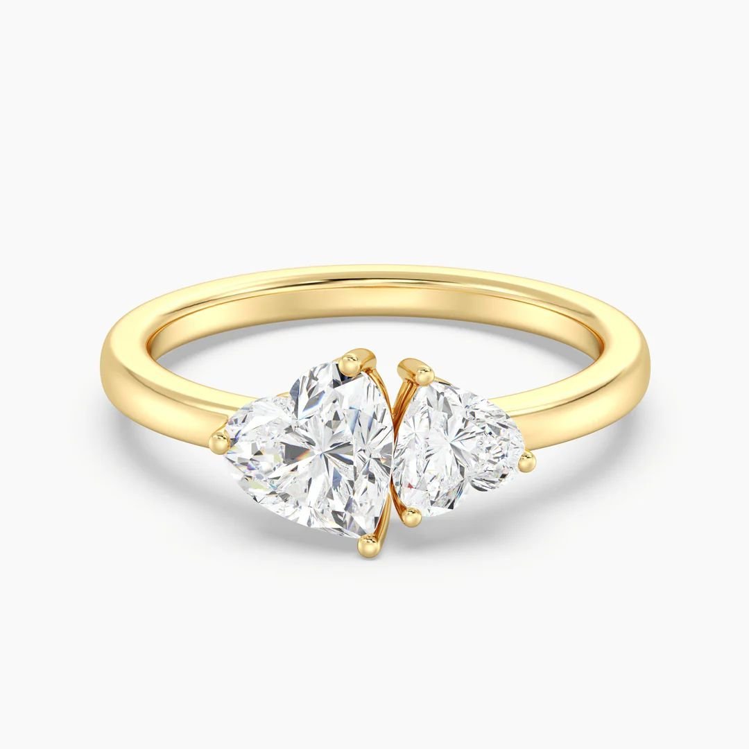 Toi et Moi Double Heart Ring